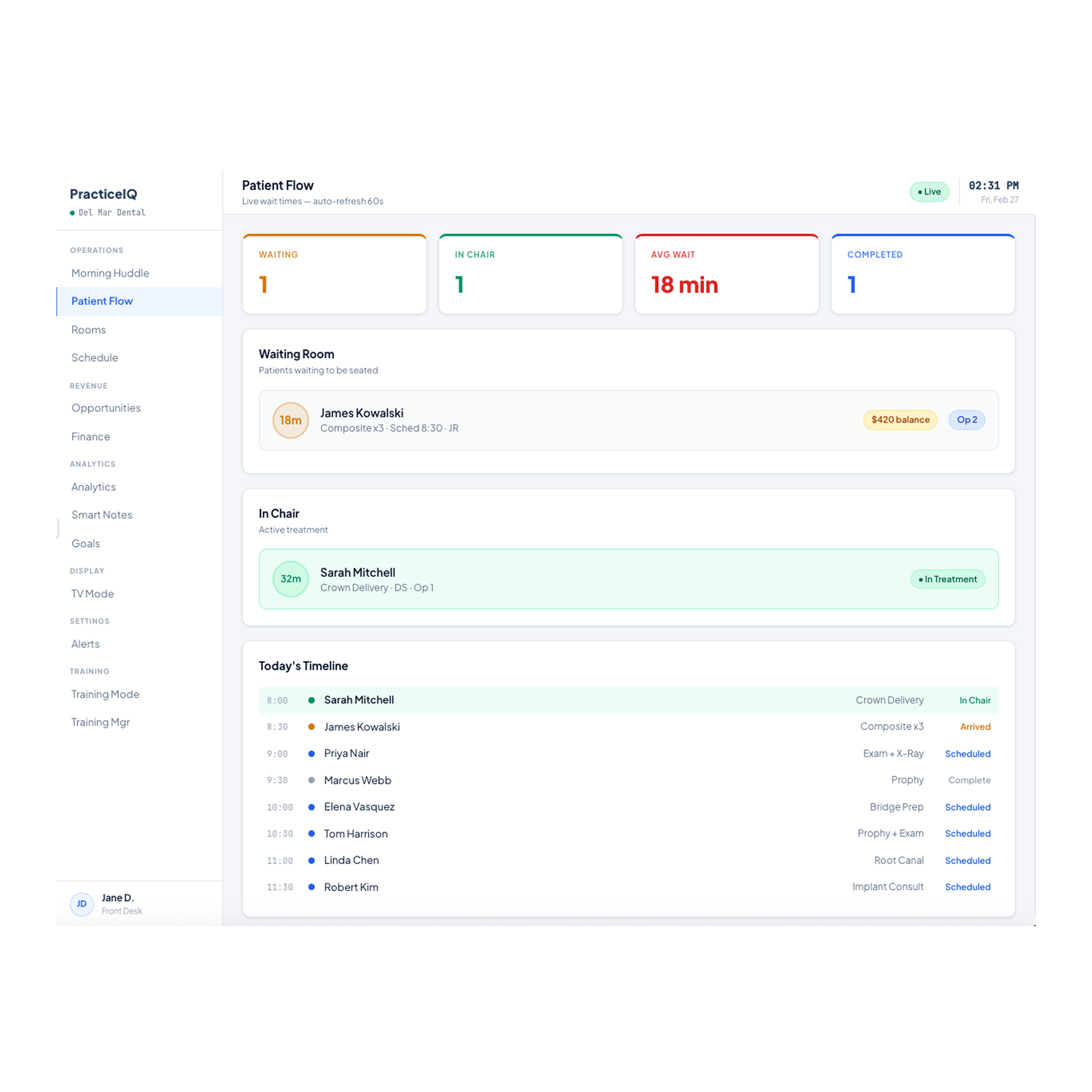 DentalCanvas Command Center for Open Dental software interface